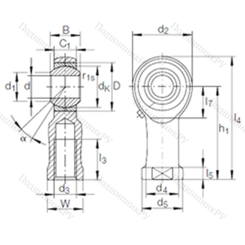Подшипник скольжения сферический GIKR 5 PB