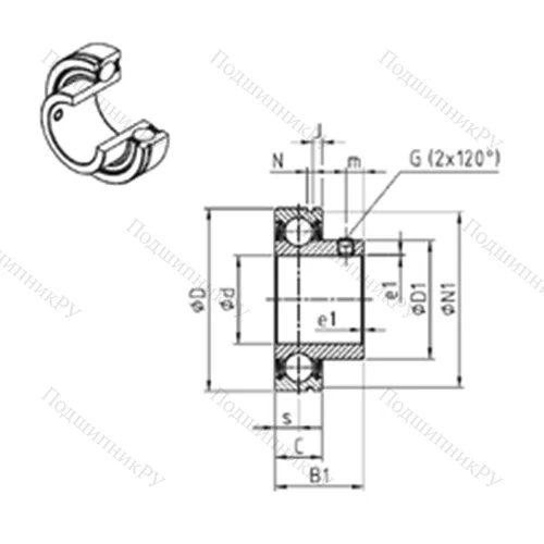 Подшипник шариковый радиальный CUS 207-23 от производителя  SNR