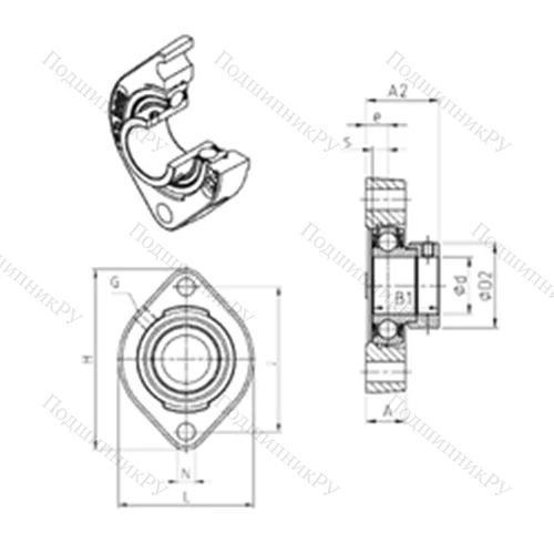Подшипниковый узел шариковый радиальный ESFD 204 от производителя  SNR