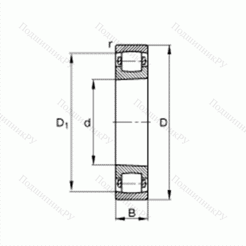 Подшипник роликовый однорядный сферический 20211-K-TVP-C 3 от производителя  FAG Подшипник роликовый однорядный сферический 20211-K-TVP-C 3 от производителя  FAG