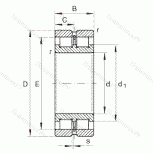 Подшипник роликовый радиальный SL 024840 от производителя  INA