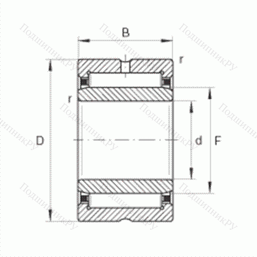 Подшипник роликовый игольчатый NA 4917 от производителя  INA Подшипник роликовый игольчатый NA 4917 от производителя  INA