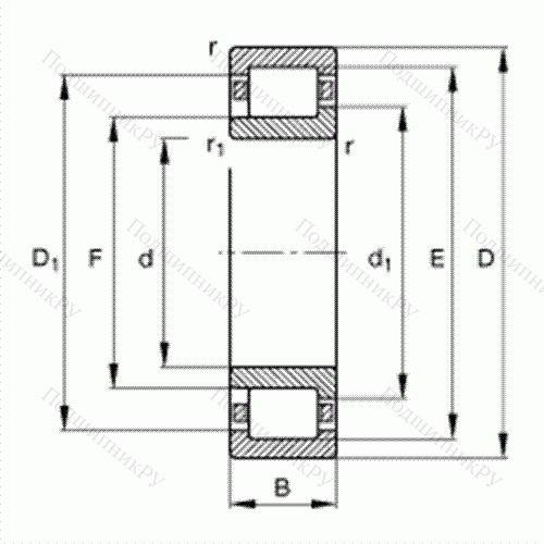 Подшипник роликовый радиальный NJ 224-E-TVP 2 от производителя  FAG Подшипник роликовый радиальный NJ 224-E-TVP 2 от производителя  FAG