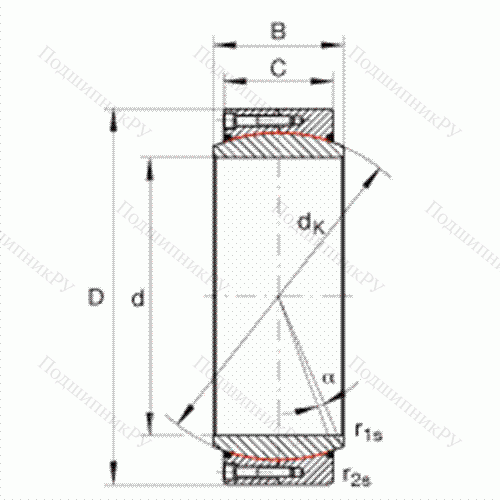 Подшипник шарнирный GE 950-DW-2RS 2