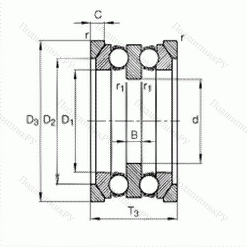 Подшипник шариковый упорный 54205 + U 205 от производителя  FAG