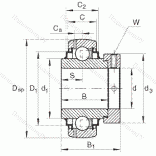 Подшипник шариковый закрепляемый GE 70-KRR-B-FA 101 от производителя  INA Подшипник шариковый закрепляемый GE 70-KRR-B-FA 101 от производителя  INA