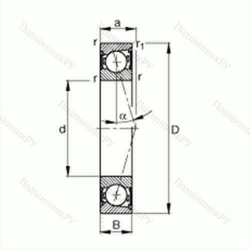 Подшипник шпиндельный B 71918-C-2RSD-T-P 4S от производителя  FAG Подшипник шпиндельный B 71918-C-2RSD-T-P 4S от производителя  FAG
