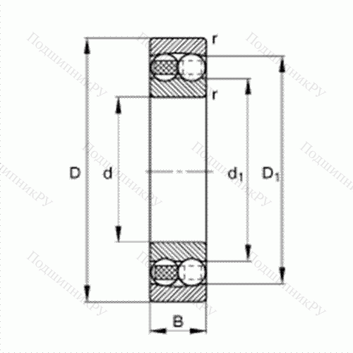 Подшипник шариковый радиально-сферический 1224-M от производителя  FAG Подшипник шариковый радиально-сферический 1224-M от производителя  FAG