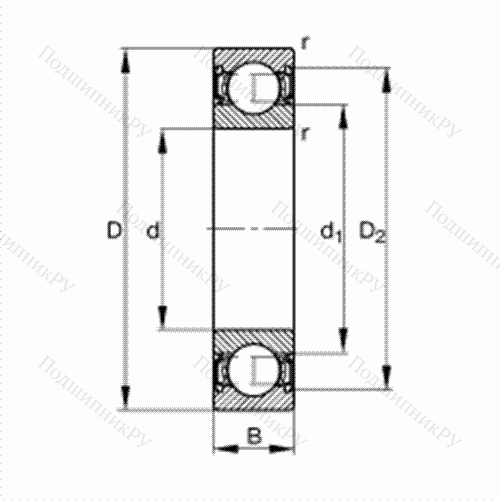 Подшипник шариковый радиальный 6213-2RSR от производителя  FAG Подшипник шариковый радиальный 6213-2RSR от производителя  FAG