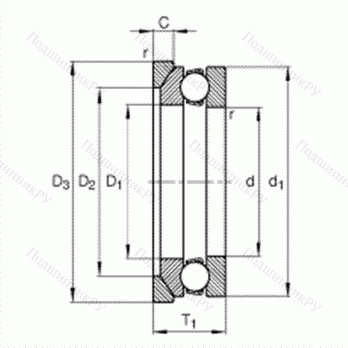Подшипник шариковый упорный 53324-MP + U 324 от производителя  FAG