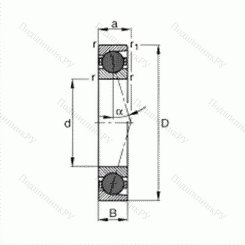 Подшипник шпиндельный HCB 7000-C-T-P 4S от производителя  FAG Подшипник шпиндельный HCB 7000-C-T-P 4S от производителя  FAG